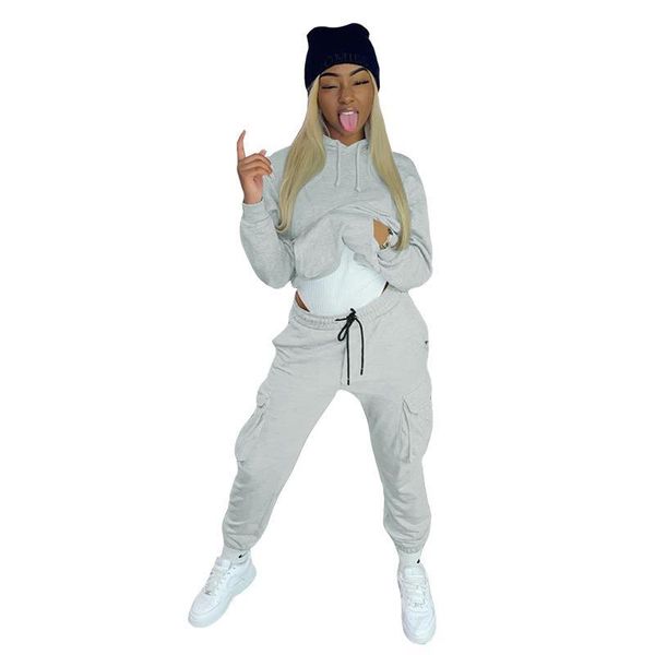tracksuits casual solid hooded two piece set women long sleeve autumn winter sporty loungewear hoody and side pockets sweatpant club outfit, Gray
tracksuits casual solid hooded two piece set women long sleeve autumn winter sporty loungewear hoody and side pockets sweatpant club outfit, Gray
