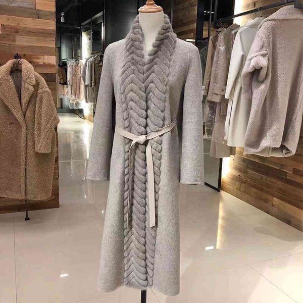 women's trench coats royal korean winter cashmere wool fur coats of natural mink collar loose double face female with a belt ysuv, Tan;black
women's trench coats royal korean winter cashmere wool fur coats of natural mink collar loose double face female with a belt ysuv, Tan;black