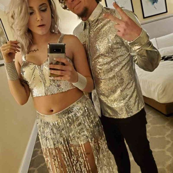 silver metallic sequins glitter men new 70's disco party halloween costume chemise homme stage performance shirt male 200925, White;black
silver metallic sequins glitter men new 70's disco party halloween costume chemise homme stage performance shirt male 200925, White;black