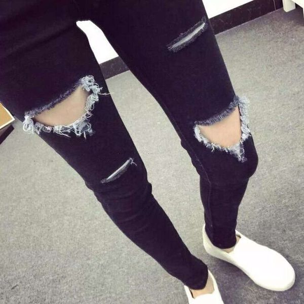women's jeans 1chic nine point high waisted spring fake hole leggings korean version and slim pants hbm7, Blue
women's jeans 1chic nine point high waisted spring fake hole leggings korean version and slim pants hbm7, Blue