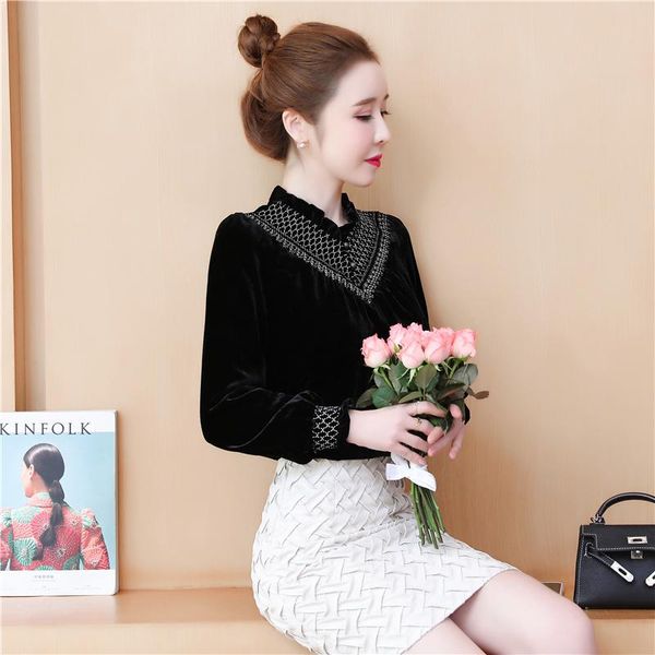 women's blouses & shirts coigarsam blouse women autumn 2021 office lady korea style straight black blusas womens and, White
women's blouses & shirts coigarsam blouse women autumn 2021 office lady korea style straight black blusas womens and, White