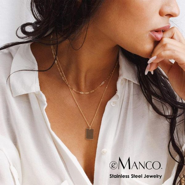 pendant necklaces e-manco layered chain necklace stainless steel chokers for women simple style ladies jewelry, Silver
pendant necklaces e-manco layered chain necklace stainless steel chokers for women simple style ladies jewelry, Silver