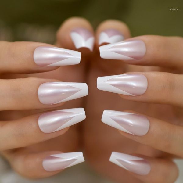 glossy pearl pink french press on false nails long ballerina coffin uv cover glue fake fingersnails extention tool1, Red;gold
glossy pearl pink french press on false nails long ballerina coffin uv cover glue fake fingersnails extention tool1, Red;gold