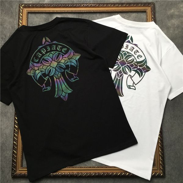 2021 summer trend new 3m reflective cross gothic printed lovers t-shirt men's and women's cotton short sleeve, White;black
2021 summer trend new 3m reflective cross gothic printed lovers t-shirt men's and women's cotton short sleeve, White;black