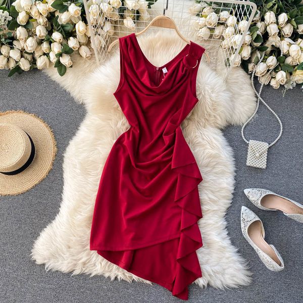 spring summer women irregular mini dress female v-neck draped sleeveless high waist pleated vestidos party robe fashion 210426, Black;gray
spring summer women irregular mini dress female v-neck draped sleeveless high waist pleated vestidos party robe fashion 210426, Black;gray