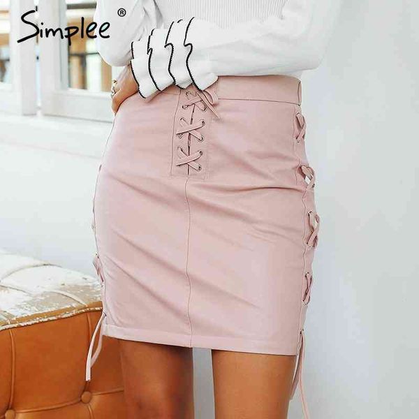 lace up pu leather pencil high waist split skirt autumn winter casual short skirts bottom women 210414, Black
lace up pu leather pencil high waist split skirt autumn winter casual short skirts bottom women 210414, Black