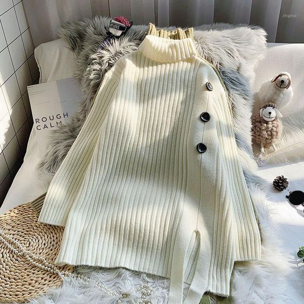 turtleneck knitted women sweater and pullovers long-sleeved loose button casual all match female pulls outwear coats women's sweaters, White;black
turtleneck knitted women sweater and pullovers long-sleeved loose button casual all match female pulls outwear coats women's sweaters, White;black