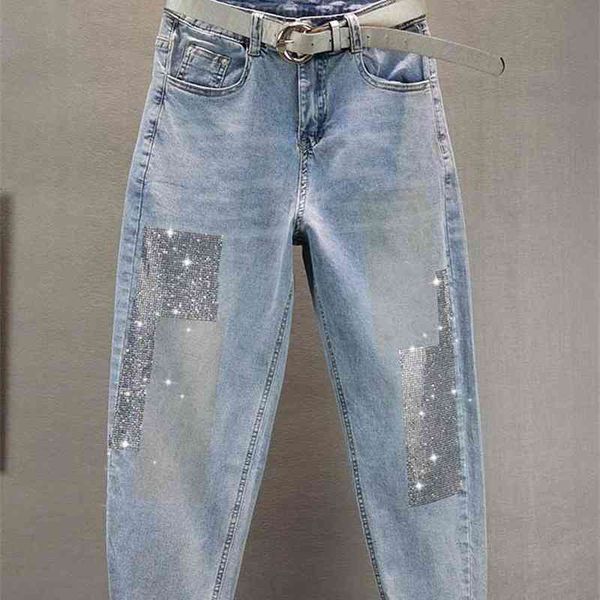 women's shorts 2021 spring summer thin fashion drilling jeans for women loose denim ankle-length harem pants asr8, White;black
women's shorts 2021 spring summer thin fashion drilling jeans for women loose denim ankle-length harem pants asr8, White;black