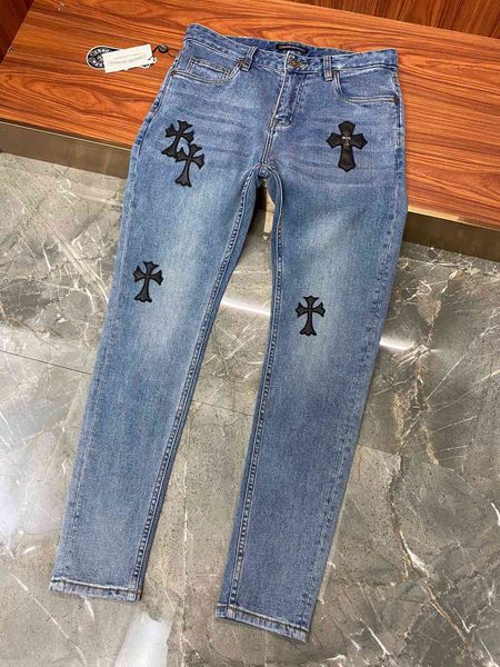brand crosin new summer chomehearts ch silver crowe simple embroidered leather cross exquisite hardware men's c, Blue
brand crosin new summer chomehearts ch silver crowe simple embroidered leather cross exquisite hardware men's c, Blue