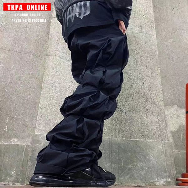 tkpahiphop fold stacking straight tube wide leg pants high street mourning solid color tooling pants men's and women's fashion bra, White;black
tkpahiphop fold stacking straight tube wide leg pants high street mourning solid color tooling pants men's and women's fashion bra, White;black