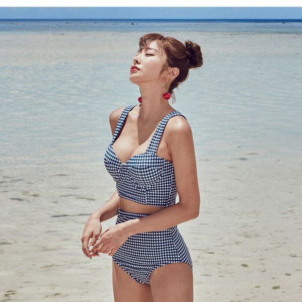 the bikini korean plaid back lace up bow cute high waist bikini split swimsuit woman, White;black
the bikini korean plaid back lace up bow cute high waist bikini split swimsuit woman, White;black