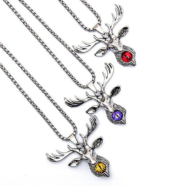 pendant necklaces 1 piece of punk retro zinc alloy deer necklace gothic devil's eye men women jewelry stainless steel chain, Silver
pendant necklaces 1 piece of punk retro zinc alloy deer necklace gothic devil's eye men women jewelry stainless steel chain, Silver