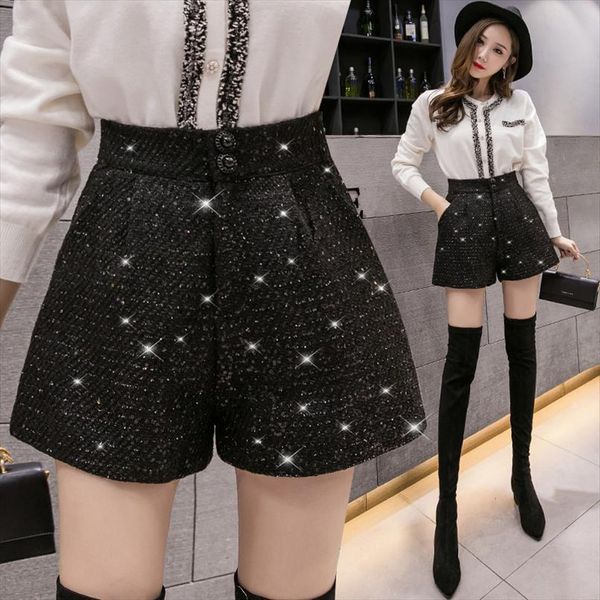woolen fashion black high waist womens shorts loose office autumn and winter wide leg, White;black
woolen fashion black high waist womens shorts loose office autumn and winter wide leg, White;black
