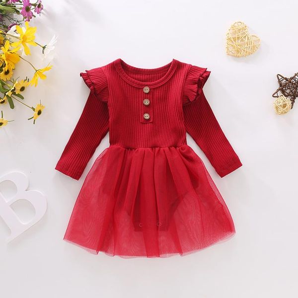 girl's dresses 3-24m birthday party dress infant baby girls 2021 autumn knit long flying sleeve lace tutu romper for dance perform, Red;yellow
girl's dresses 3-24m birthday party dress infant baby girls 2021 autumn knit long flying sleeve lace tutu romper for dance perform, Red;yellow