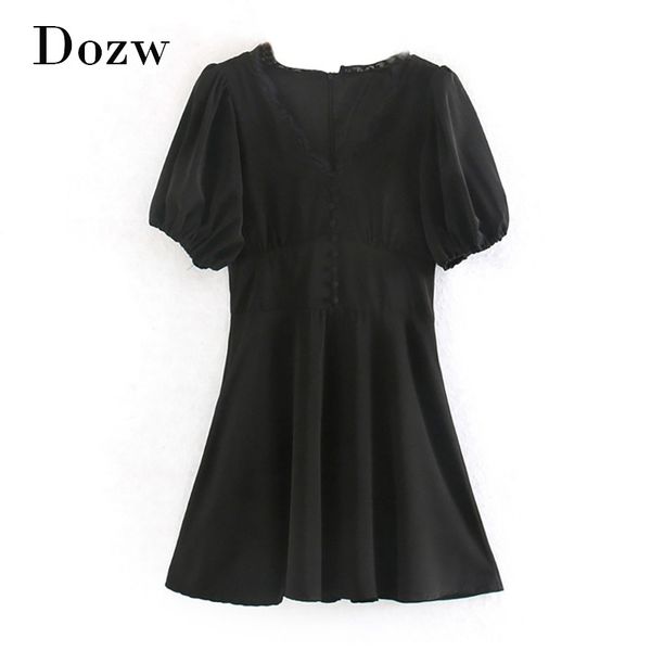 women chic lace patchwork black mini dresses summer short sleeve solid casual dress female v neck a line party dress 210414, Black;gray
women chic lace patchwork black mini dresses summer short sleeve solid casual dress female v neck a line party dress 210414, Black;gray