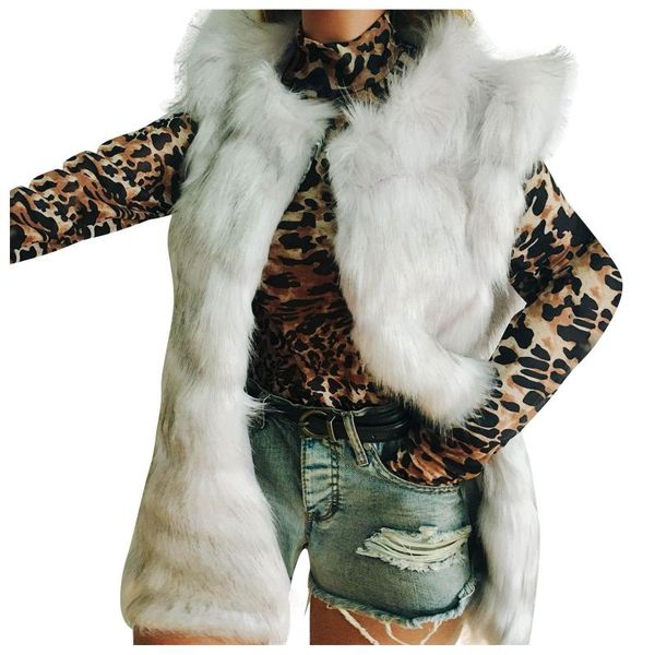 women's fur & faux plush open front winter cardigan coat artificial fur-grass warm female outwear vest thickening soft ladies, Black
women's fur & faux plush open front winter cardigan coat artificial fur-grass warm female outwear vest thickening soft ladies, Black