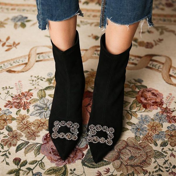 boots square buckle water drill short women's fine heel high pointed elastic socks 2021 autumn/winter model, Black
boots square buckle water drill short women's fine heel high pointed elastic socks 2021 autumn/winter model, Black