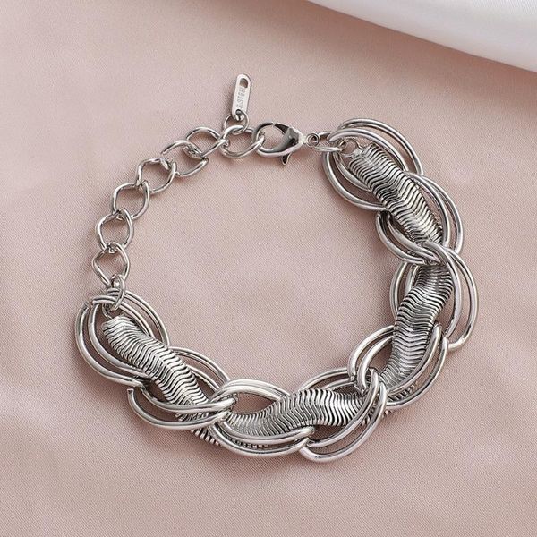 link, chain fashion punk stainless steel snake bone shape bracelets hip-hop chunky stylish bracelet for men and women jewelry, Black
link, chain fashion punk stainless steel snake bone shape bracelets hip-hop chunky stylish bracelet for men and women jewelry, Black