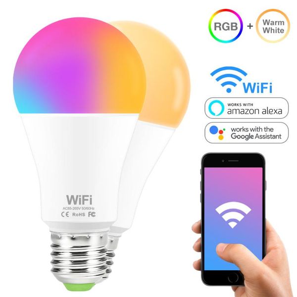 bulbs 15w e27 b22 smart led wifi rgb bulb warm/cold white ac85-265v dimmable light remote control work with googl home alexa echo
bulbs 15w e27 b22 smart led wifi rgb bulb warm/cold white ac85-265v dimmable light remote control work with googl home alexa echo