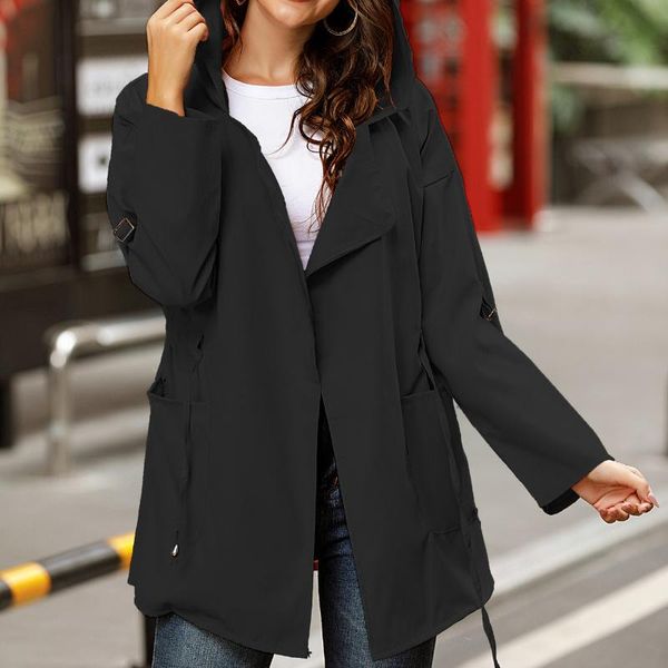 women's trench coats 2021 female drawstring button jacket with pocket women autumn winter casual fashion solid color mid-length hooded, Tan;black
women's trench coats 2021 female drawstring button jacket with pocket women autumn winter casual fashion solid color mid-length hooded, Tan;black