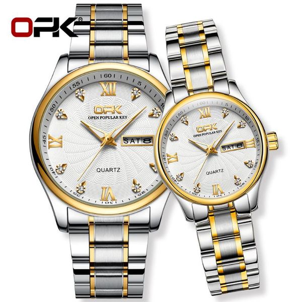 wristwatches opk lover watches luminous waterproof stainless steel weekly calendar business quartz watch couple men and women gold pair, Slivery;brown
wristwatches opk lover watches luminous waterproof stainless steel weekly calendar business quartz watch couple men and women gold pair, Slivery;brown