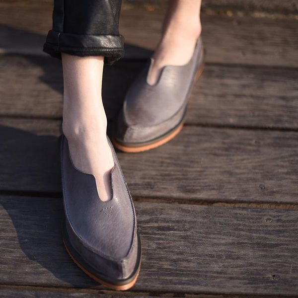 dress shoes artmu original spring pointed toe genuine leather women loafers wedges female casual handmade mother gift, Black
dress shoes artmu original spring pointed toe genuine leather women loafers wedges female casual handmade mother gift, Black