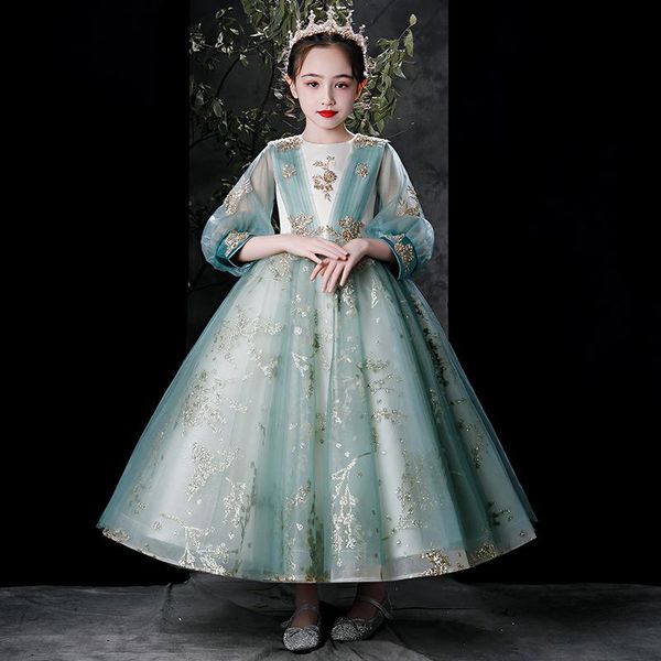 girl's dresses flower girl illusion o-neck sequined princess floor-length tulle lace full beading embroidery pleat kids party gown h242, Red;yellow
girl's dresses flower girl illusion o-neck sequined princess floor-length tulle lace full beading embroidery pleat kids party gown h242, Red;yellow