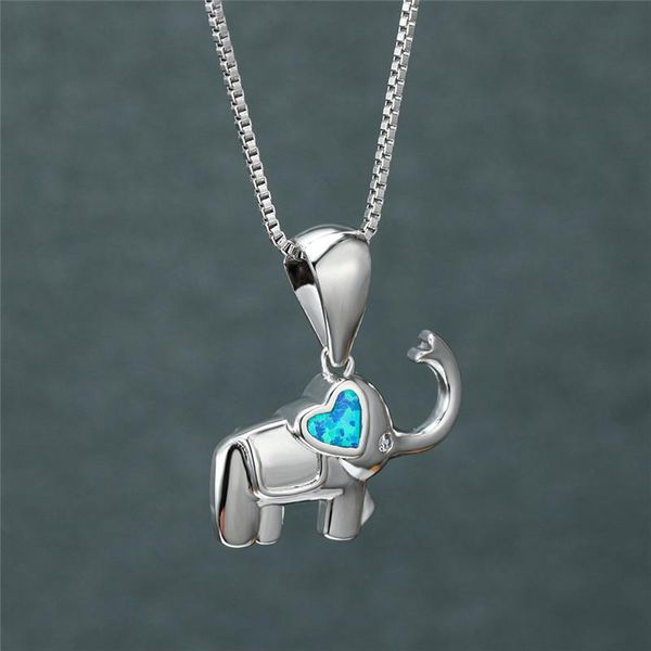 pendant necklaces cute female heart white blue opal elephant necklace charm silver color chain for women bridal wedding
pendant necklaces cute female heart white blue opal elephant necklace charm silver color chain for women bridal wedding