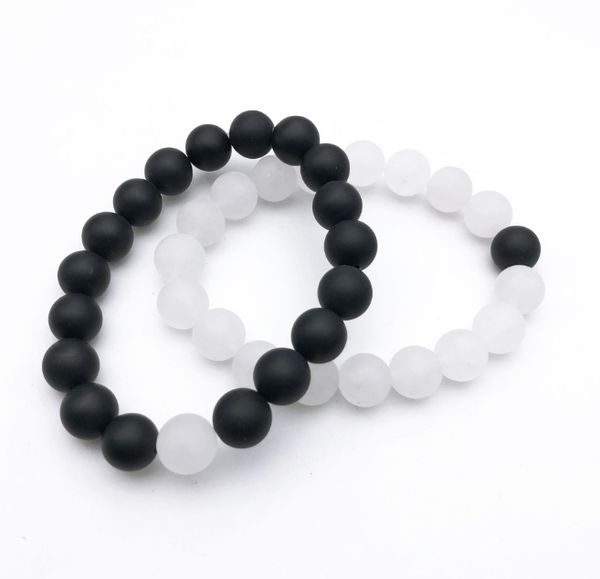 2021 10mm matte white jade & matte black onyx beads bracelet,gemstone elastic bracelets gift for men & women fast ship
2021 10mm matte white jade & matte black onyx beads bracelet,gemstone elastic bracelets gift for men & women fast ship