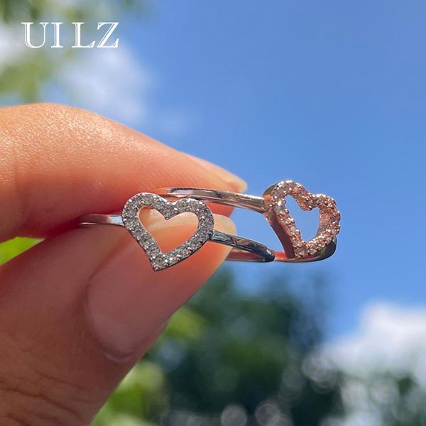 wedding rings uilz elegant classic sparkling zircon engagement ring heart-shaped hollow design daily wear finger for women, Slivery;golden
wedding rings uilz elegant classic sparkling zircon engagement ring heart-shaped hollow design daily wear finger for women, Slivery;golden