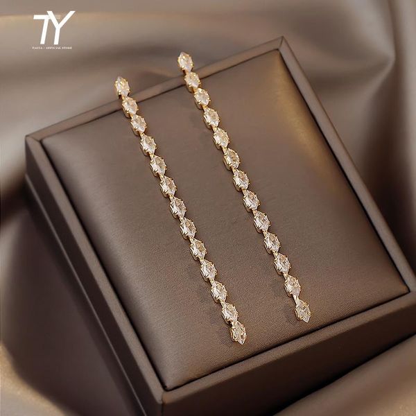 dangle & chandelier simple temperament zircon gold long tassel drop earrings for woman 2021 korean fashion jewelry party girls luxury, Silver
dangle & chandelier simple temperament zircon gold long tassel drop earrings for woman 2021 korean fashion jewelry party girls luxury, Silver
