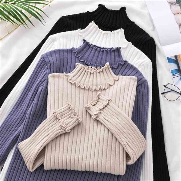 women winter turtleneck solid sweater pullovers vintage knitted female korean long sleeve casual jumper p37, White;black
women winter turtleneck solid sweater pullovers vintage knitted female korean long sleeve casual jumper p37, White;black
