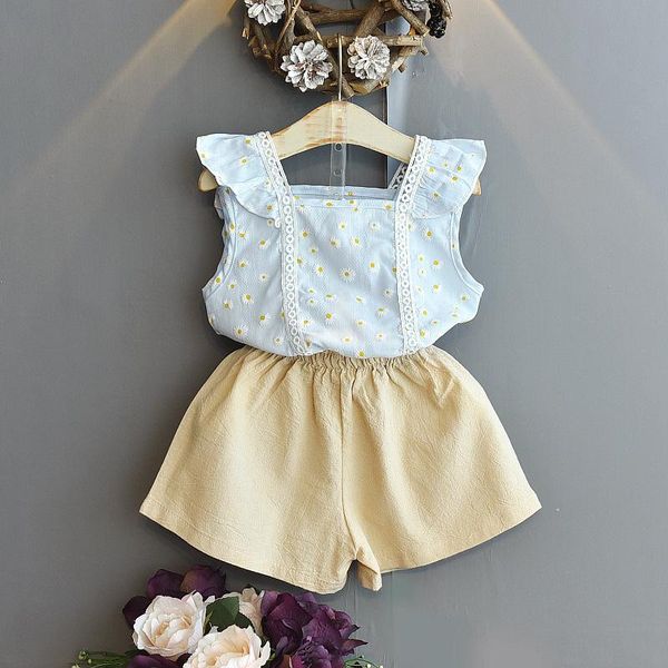 summer children's clothing sets flower print ruffles sleeve blouse + casual shorts pant princess girls 2pcs suits, White
summer children's clothing sets flower print ruffles sleeve blouse + casual shorts pant princess girls 2pcs suits, White