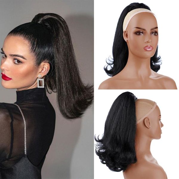 synthetic wigs tail warping 16" kinky straight hairpiece with two plastic comb drawstring ponytail hair natural black
synthetic wigs tail warping 16" kinky straight hairpiece with two plastic comb drawstring ponytail hair natural black