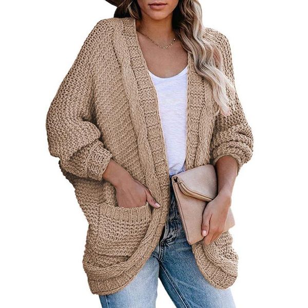 women coat solid color knitwear autumn winter batwing sleeves side pockets decoration v-neck cardigan hollow out splicing design women', Black;brown
women coat solid color knitwear autumn winter batwing sleeves side pockets decoration v-neck cardigan hollow out splicing design women', Black;brown