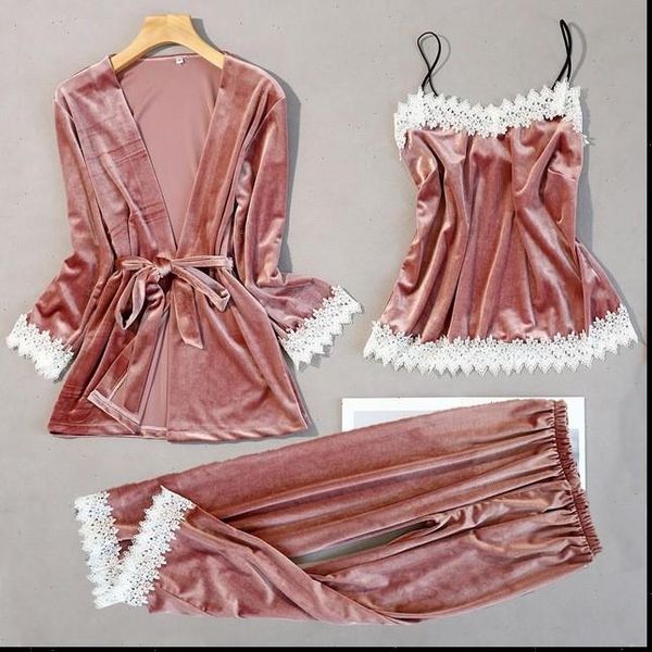 velvet 3pcs lace set autumn women sleepwear pajama suit floral trim nightwear bride wedding robe intimate lingerie, Black;red
velvet 3pcs lace set autumn women sleepwear pajama suit floral trim nightwear bride wedding robe intimate lingerie, Black;red
