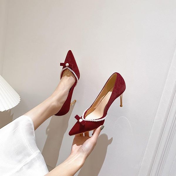 dress shoes wedding summer women's 2021 clothes two-way wear bridal french style red high heels, Black
dress shoes wedding summer women's 2021 clothes two-way wear bridal french style red high heels, Black