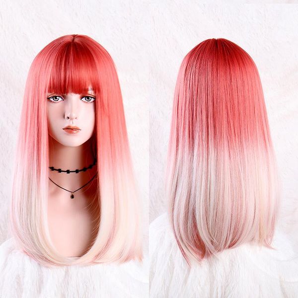synthetic wigs vicwig colored for women long straight pink red gradient wig cosplay with bangs, Black
synthetic wigs vicwig colored for women long straight pink red gradient wig cosplay with bangs, Black