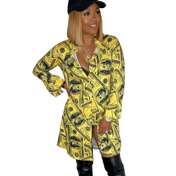 casual dresses spring dollar print long sleeve shirt dress women button up turn-down collar ladies streetwear loose mini, Black;gray
casual dresses spring dollar print long sleeve shirt dress women button up turn-down collar ladies streetwear loose mini, Black;gray