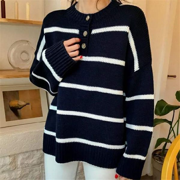 women's sweaters alien kitty women 2021 autumn winter strip knitted loose o-neck pullovers casual female office lady sweet, White;black
women's sweaters alien kitty women 2021 autumn winter strip knitted loose o-neck pullovers casual female office lady sweet, White;black