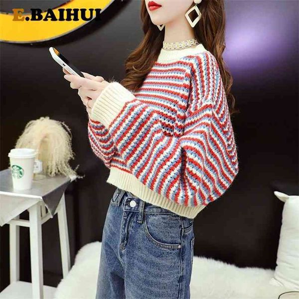 ebaihui women casual knitted autumn sweater elegant striped vintage long sleeve o-neck loose pullover 210522, White;black
ebaihui women casual knitted autumn sweater elegant striped vintage long sleeve o-neck loose pullover 210522, White;black
