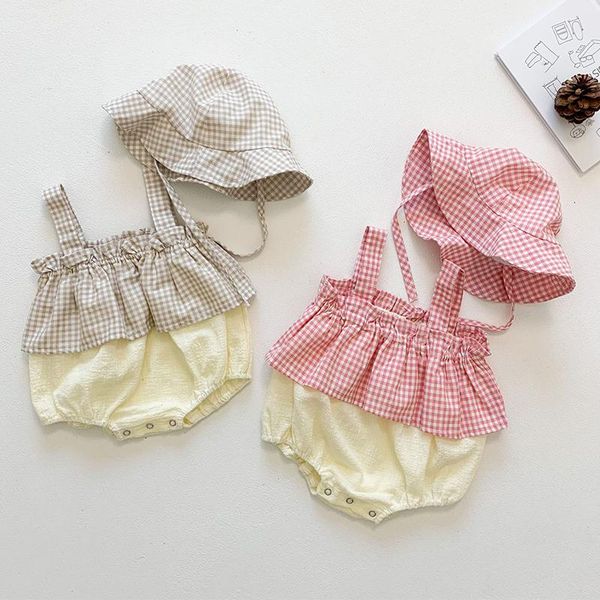 clothing sets brand baby girl vest plaid cute romper sum hat summer 2021 for bbies children born clothes overalls, White
clothing sets brand baby girl vest plaid cute romper sum hat summer 2021 for bbies children born clothes overalls, White