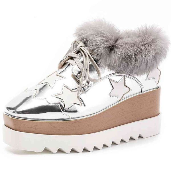 dress shoes female platform brand shoes fashion stylish metallic lace short plush wegdes women casual flats, Black
dress shoes female platform brand shoes fashion stylish metallic lace short plush wegdes women casual flats, Black