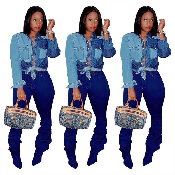 women's blouses & shirts women patchwork color denim shirt turn down collar full length sleeve casual blusas mujer de moda 2021 verano, White
women's blouses & shirts women patchwork color denim shirt turn down collar full length sleeve casual blusas mujer de moda 2021 verano, White