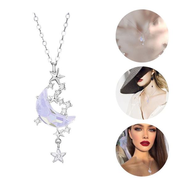 pendant necklaces design women fashion moon star shiny necklace temperament all-match daily jewelry accessories gift for lover, Silver
pendant necklaces design women fashion moon star shiny necklace temperament all-match daily jewelry accessories gift for lover, Silver