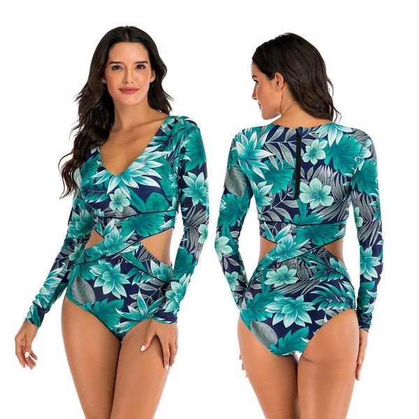 one-piece suits women print one piece swimsuit long sleeve hollow out green conservative swimwear v neck tankini surfing bathing suit beach
one-piece suits women print one piece swimsuit long sleeve hollow out green conservative swimwear v neck tankini surfing bathing suit beach