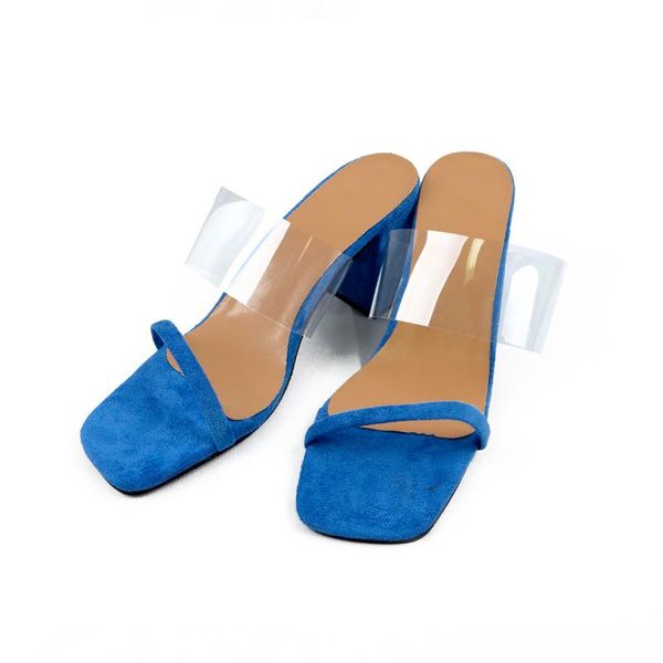 women summer high heel slippers chunky transparent pvc upper heels sandals for, Black
women summer high heel slippers chunky transparent pvc upper heels sandals for, Black