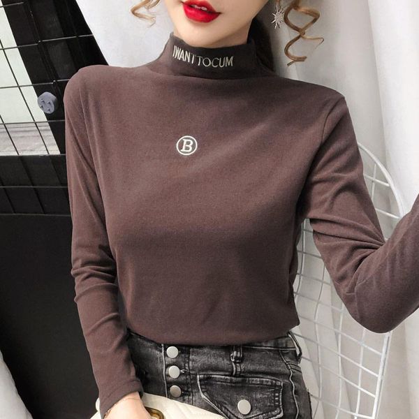 women's t-shirt femme t-shirts 2021 spring and autumn thicken half high collar bottoming shirt women long sleeves pure color pullover t, White
women's t-shirt femme t-shirts 2021 spring and autumn thicken half high collar bottoming shirt women long sleeves pure color pullover t, White