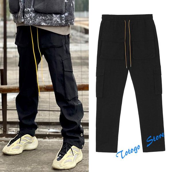 men's pants men women 1:1 hip-hop classic legs button drawstring trousers multi-pocket cargo joggers tooling, Black
men's pants men women 1:1 hip-hop classic legs button drawstring trousers multi-pocket cargo joggers tooling, Black