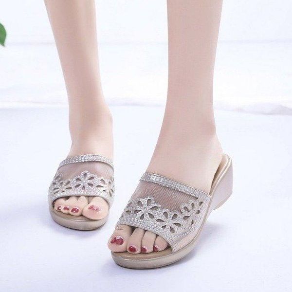 slippers summer women's comfortable breathable wedge with thick bottom versatile mesh rhinestone, Black
slippers summer women's comfortable breathable wedge with thick bottom versatile mesh rhinestone, Black